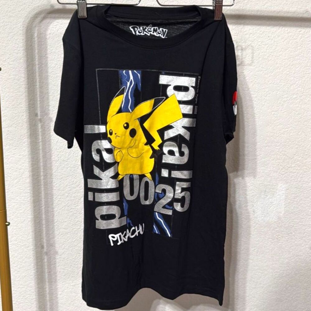 Pokemon Mens Short Sleeve Graphic T Shirt Size XL Black Gently Used